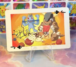Pikachu Pokemon Vintage Playing Poker Card Charizard Nintendo - Prism Holo Back - Image 3