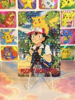 Pikachu Pokemon Vintage Playing Poker Card Charizard Nintendo - Prism Holo Back - Image 5