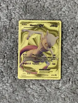 Mewtwo EX HP170 Blackstar Promo XY125 Photon Wave Tribute Gold Foil Fan Art Card - Image 1