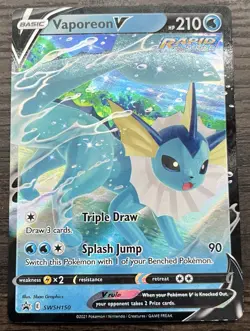 Vaporeon V SWSH150 Pokemon TCG Sword & Shield Promo Cards Holo MINT NM - Image 1