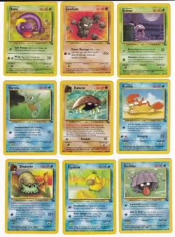 Pokemon Fossil COMPLETE SET Common Vintage WOTC 16 Card Lot MP-NM - Image 2