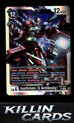 Justimon (X Antibody) EX8-054 SR Digimon Card Game Super Rare Chain of Liberatio - Image 1