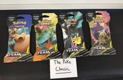 Pokemon TCG - SM: Team Up Sleeved Art Set (Complete 4 Packs) SEALED RARE! - Image 4