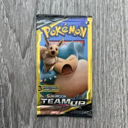 Pokemon TCG: Team Up Mini Booster Pack 3 Card- Evee/Snorlax Art- Factory Sealed - Image 1