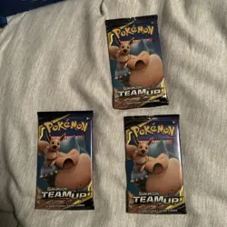 2019 POKEMON SUN & MOON TEAM-UP BOOSTER PACK SNORLAX & EEVEE ART FACTORY SEALED - Image 1