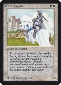 Magic MTG Alpha White Knight MODERATELY PLAYED MP - Image 1