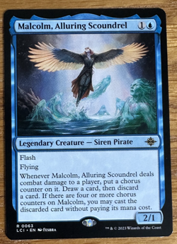 MTG Lost Caverns Of Ixalan, Malcolm, Alluring Scoundrel - Image 1
