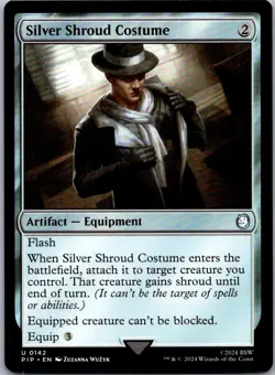 Silver Shroud Costume U PIP #142 LP MTG Magic - Image 1