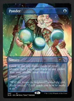 ***Borderless Ponder Secret Lair 245*** MTG Promo Magic Kid Icarus - Image 1