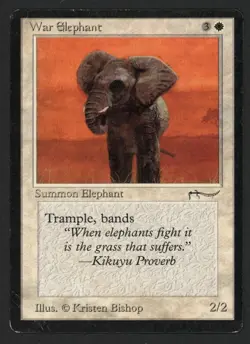 ***War Elephant Dark (Water Damage)*** MTG Arabian Nights Magic Kid Icarus - Image 1