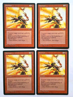 Magic the Gathering MTG Alliances BURNOUT X 4 ( 2 NM & 2 VLP/EX) U 1996 VINTAGE - Image 1