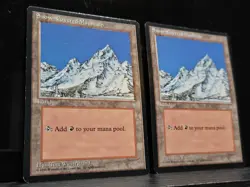 MTG Snow-Covered Mountain x2 - Ice Age - Lightly Played - Image 1