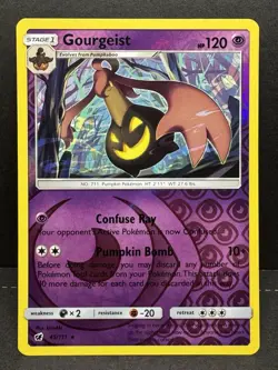 Gourgeist 45/111 2017 Crimson Invasion Pokemon Card TCG Reverse Holo Rare - Image 1