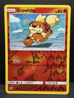 Growlithe 21/149 - Pokemon TCG Sun & Moon (2017) Reverse Holo - Image 1