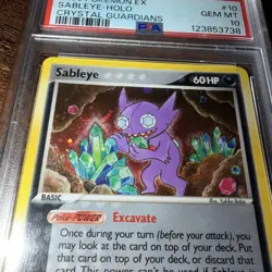 LOW POP PSA 10 🌀 SWIRL POKEMON EX CRYSTAL GUARDIANS #10 SABLEYE-HOLO - Image 2