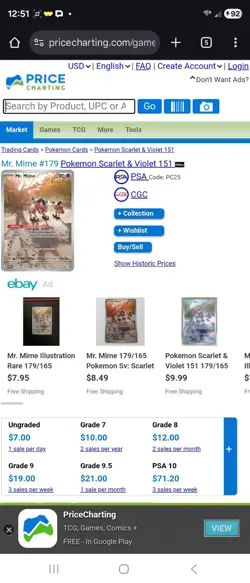 Pokemon Mr. Mime IR SV Scarlet & Violet 151 Card 179/165 - Image 3
