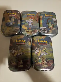 5x 2020 Pokemon TCG Galar Pals Mini Tin A20 New Factory Sealed Lot Of 5 - Image 1