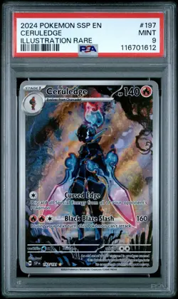 2024 POKEMON SSP EN-SURGING SPARKS ILLUSTRATION RARE #197 CERULEDGE PSA 9 MINT - Image 1