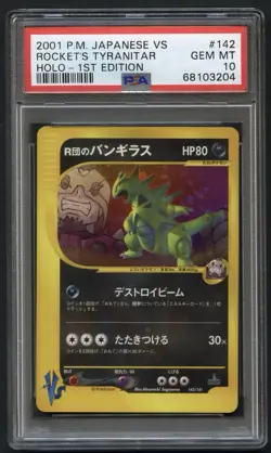 Pokemon TCG Rocket’s Tyranitar 142/141 PSA 10 1st Edition Japanese VS 2001 - Image 1