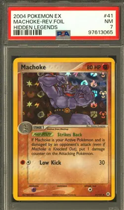 Pokemon EX Hidden Legends Reverse Holo Foil Machoke 41/101 PSA 7 - Image 1