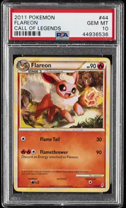 2011 POKEMON CALL OF LEGENDS #44 FLAREON PSA 10 - Image 1