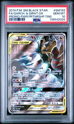 2019 POKEMON SM BLACK STAR PROMO #SM193 FULL ART/GARCHOMP & GIRATINA GX PSA 10 - Image 1