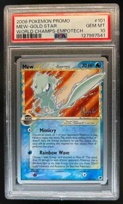 2008 Pokemon World Championships Mew Gold Star #101/101 PSA 10 - Image 1