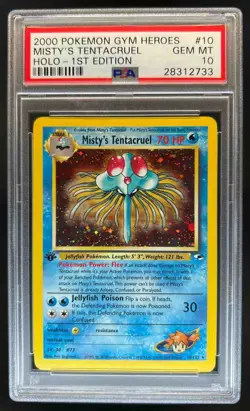 2000 Pokemon Gym Heroes 1st Edition Misty's Tentacruel Holo #10/132 PSA 10 - Image 1