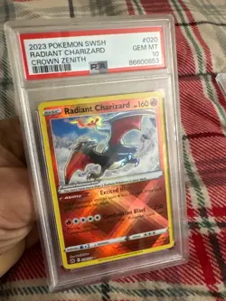 Radiant Charizard Pokemon 020/159 Crown Zenith Holo PSA 10 - Image 1