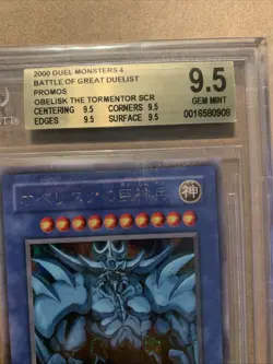 BGS 9.5 Gem Mint Obelisk the Tormentor G4-02 GB Duel Monsters Promo S4 Japanese - Image 2