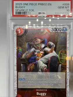 2025 One Piece Buggy Uncommon Secret Rare Sparkle Foil PRB02 English #8 PSA 10 - Image 2