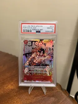 One Piece CCG Portgas.D.Ace Manga Alt Art OP02-013 Paramount War PSA 10 - Image 1