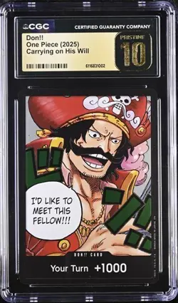 2025 One Piece Carrying On His Will Gol. D Roger Gold Don!! CGC Pristine 10 - Image 1
