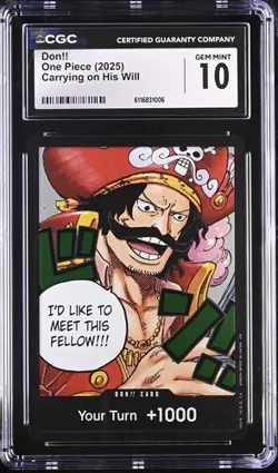 2025 ONE PIECE DON!! CARRYING ON HIS WILL GOL D. ROGER CGC 10 PRISTINE - Image 1