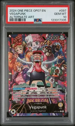 Vegapunk Alternate Art Leader OP07-097 500 Years in the Future One Piece PSA 10 - Image 1