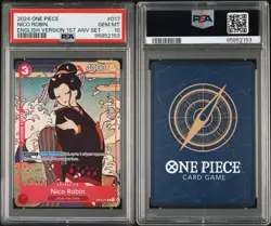 PSA 10 Nico Robin 1st Anniversary OP01-017 One Piece English Promo Gem Mint - Image 3