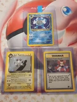 Vintage Pokemon Lot (3 Cards!) Sneak Attack, Dark Magneton, Poliwrath! Holo! - Image 1