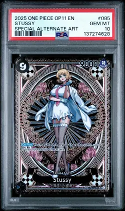 2025 ONE PIECE OP11-A FIST OF DIVINE SPEED SPECIAL ALTERNATE ART STUSSY PSA 10 - Image 1
