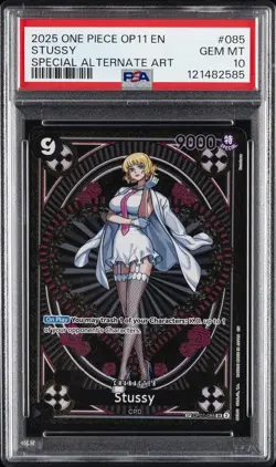 2025 ONE PIECE OP11-A FIST OF DIVINE SPEED SPECIAL ALTERNATE ART STUSSY PSA 10 - Image 1