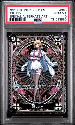2025 ONE PIECE OP11-A FIST OF DIVINE SPEED SPECIAL ALTERNATE ART STUSSY PSA 10 - Image 1