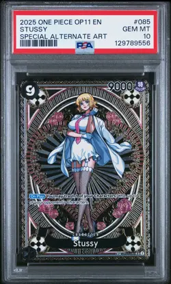 2025 ONE PIECE OP11-A FIST OF DIVINE SPEED SPECIAL ALTERNATE ART STUSSY PSA 10 - Image 1