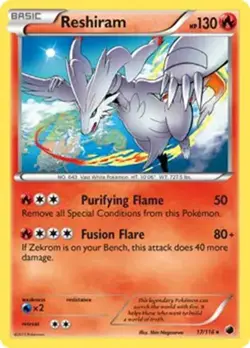 Reshiram - 17/116 - Pokemon Plasma Freeze Black & White Holo Rare Card NM - Image 1