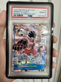 Monkey.D.Luffy Manga OP11-118 A Fist of Divine Speed Alt Art PSA 10 English - Image 2