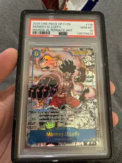 Monkey.D.Luffy Manga OP11-118 A Fist of Divine Speed Alt Art PSA 10 English - Image 4