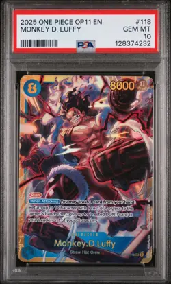 One Piece Monkey D. Luffy A Fist of Divine Speed OP11-118 PSA 10 - Image 1
