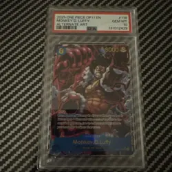 Monkey.D.Luffy (118) (Alternate Art) OP11-118 A Fist of Divine Speed Foil PSA 10 - Image 1