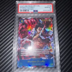 Monkey.D.Luffy (118) (Alternate Art) OP11-118 A Fist of Divine Speed Foil PSA 10 - Image 2