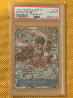 Monkey.D.Luffy Manga OP11-118 a Fist of Divine Speed Foil PSA 10 - Image 1
