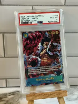 One Piece Monkey.D.Luffy Alternate Art OP11-118 A Fist of Divine Speed PSA 10 - Image 1