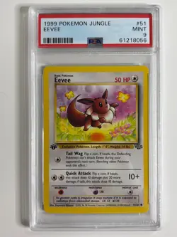 1999 Eevee #51/64 PSA 9 MINT Pokemon 1st Edition Jungle WOTC - Image 3